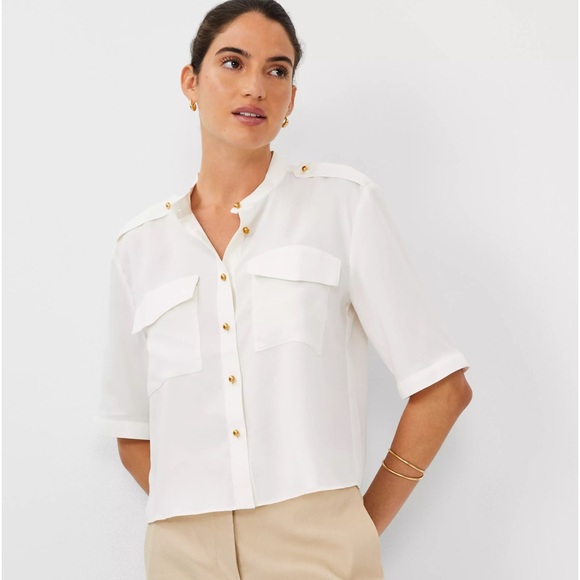 NWT Ann Taylor Utility Pocket Shirt - Picture 2 of 5
